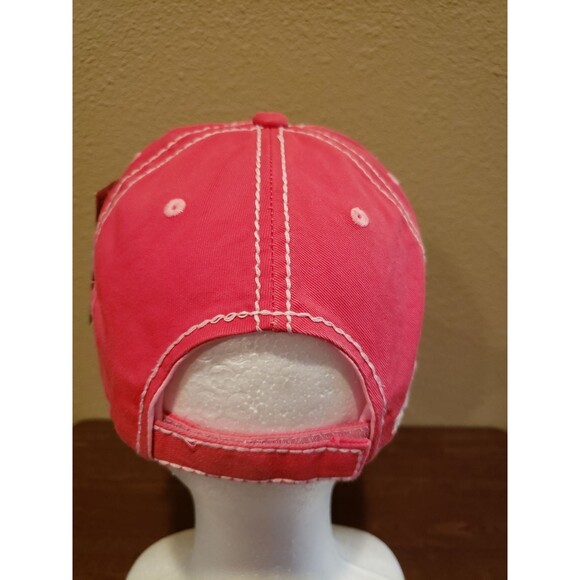 #1 MOM Baseball Cap Distressed Red Coral NWT - Picture 5 of 12